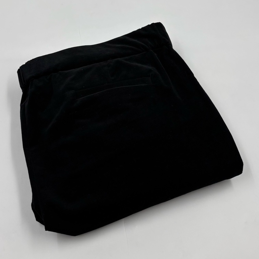 Eileen Fisher Women's Black Elastic‎ Velvet High-Waisted Straight Leg Pants